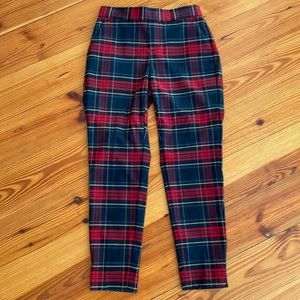 Banana Republic Hayden Pant in Christmas Plaid - Size 00 Petite